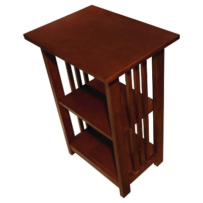 Cherry Wood 2-Shelf Mission Style End Table