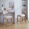 26.5" Bar Stool, Upholstered Bar Height Bar Stool with Comfort Back, Solid Rubberwood Frame - 3 of 4