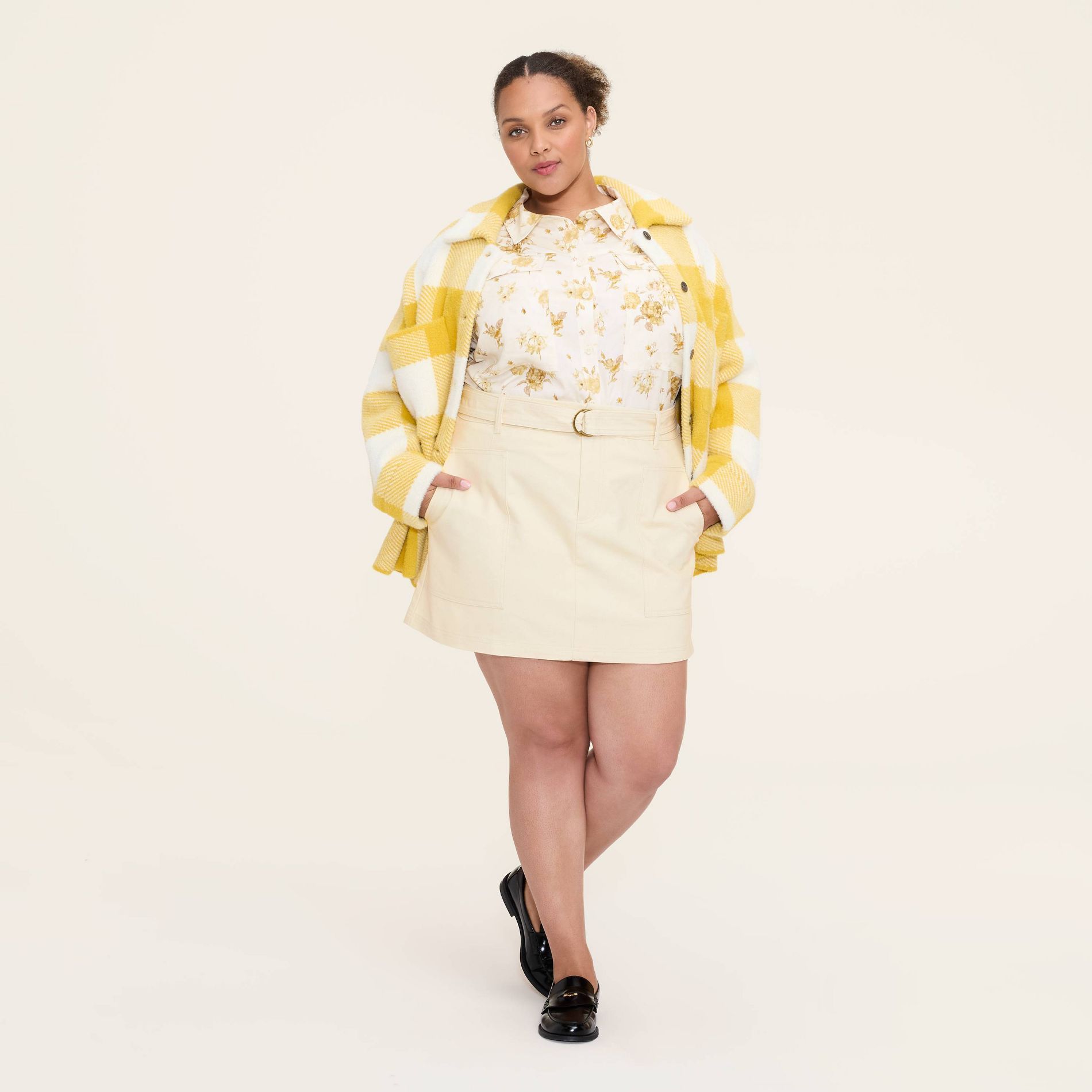 Women's Belted Mini A-Line Skirt - Woolrich x Target Cream 3X