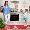 17x29In+17x47In,Christmas Kitchen Rugs and Mats Sets of 2 Winter Holiday Tree and Snow Floor Mat Sets Red Non Slip Non Shedding Washable Rug - 4 of 4