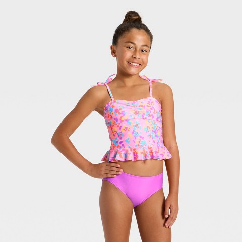 Cat & Jack Girls' Abstract Animal Tankini Set - Cat & Jack™ XS