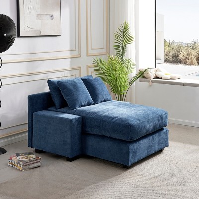 NicBex Couches for Living Room 48.8" Sofa Couch Modern Minimalist Upholstered Sofa Bed Sleeper with 3 Throw Pillows for Apartment