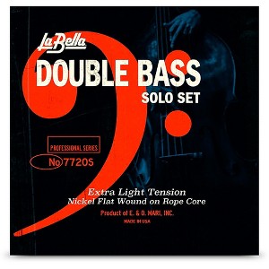 La Bella Double Bass Nickel Flat Wound on Rope Core Solo String Set Extra Light - 1 of 1