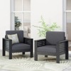 FATMOON Modern Outdoor Acacia Wood Club Chairs with Comfortable Foam Cushions, Perfect for Patio, Garden, or Balcony - 2 of 4