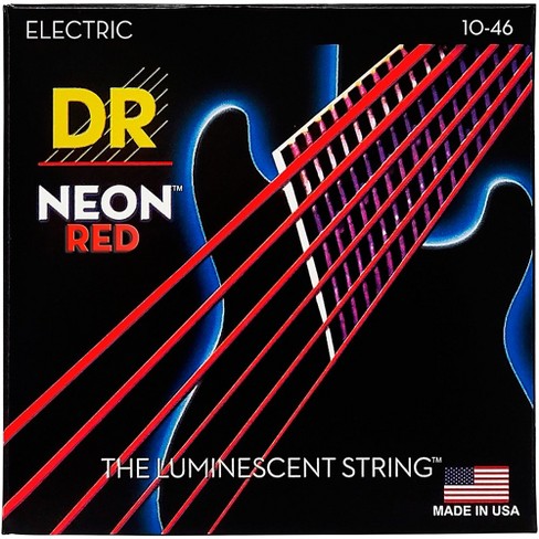 Dr Strings Hi def Neon Red Coated Medium 10 46 Electric Guitar