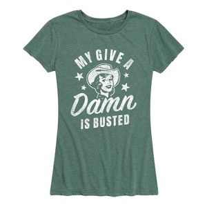 Women's - Instant Message - Give A Damn Busted Short Sleeve Graphic T-Shirt - 1 of 4