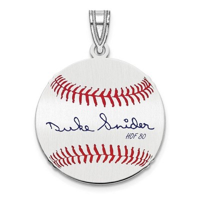 Black Bow Jewelry Sterling Silver Duke Snider Signature SM Enamel Baseball Pendant