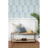 NextWall Palm Silhouette Peel and Stick Wallpaper Light Blue: Removable Vinyl, Nautical Leaf Pattern, Repositionable, 30.75 Sq Ft Coverage - 4 of 4