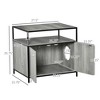 SKYONE Hidden Cat Litter Box Enclosure with Side Entrance, Odor-Trapping Indoor Furniture, - 3 of 4