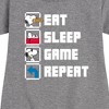 Girls' - Peanuts - Eat Sleep Game Snoopy Graphic Short Sleeve Fleece Dress - 2 of 4