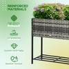 Chic Crate - Rattan-Look Elevated Planter Box with Tool Storage - Portable Raised Garden Bed for Herbs/Vegetables/Flowers - Slate Grey - 4 of 4