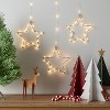 3pk 12in Lighted Window Curtain Stars Christmas Novelty Silhouette Lights Warm White - Wondershop™ - 2 of 4