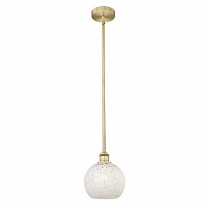 White Mouchette - 1 Light Stem Hung Mini Pendant In Modern Style-10 Inches Tall and 8 Inches Wide - 1 of 1