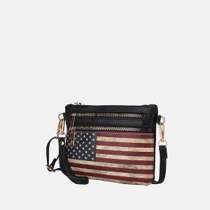 MKF Collection Alisson Vegan Leather Women’s FLAG Crossbody Wristlet Bag by Mia K - 1 of 4