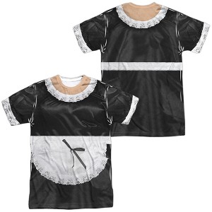Men's French Maid (Front Back Print) Short Sleeve Costume T-Shirt - 1 of 4