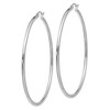 Black Bow Jewelry 2mm x 60mm 14k White Gold Classic Round Hoop Earrings - 2 of 4