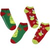Dr. Seuss GRINCH Socks Adult Christmas Holiday No-Show Ankle Socks 2 Pairs For Women or Men Multicoloured - 2 of 4