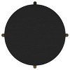 26.25" Coastal Round Black End Table with Rattan Storage Shelf and Brass Legs, Decorative Side Table for Living Room-3irtyhousy - 3 of 4