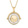 Ross-Simons Genuine Lira Coin Necklace in 18kt Gold Over Sterling From Italy Size - 3 of 4