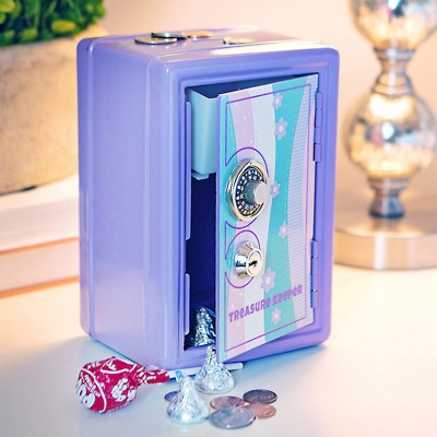 Purple Metal Treasure Keeper Safe with Combination Lock