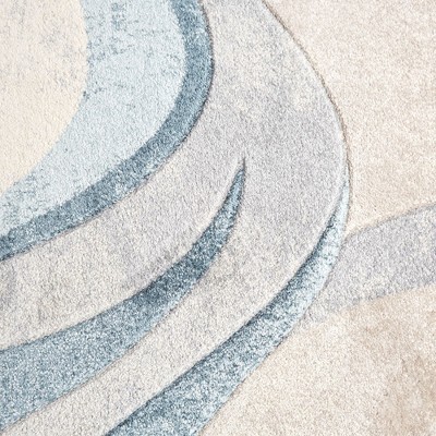 Tribeca Blue and Beige Abstract 6'7" x 9'10" Area Rug