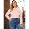 Agnes Orinda Women's Plus Size Cropped Long Sleeve Trendy Fashion Denim Jean Jackets - 3 of 4