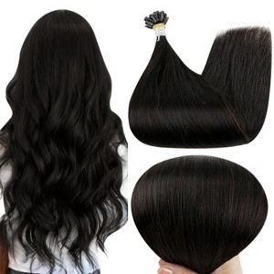 Jessie's Wig 10-24 Inch U Tip Hair Extensions Human Hair For Women Thin Hair Straight #1B natural black 50S/Pack - 1 of 4