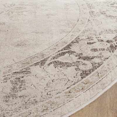 Vintage Stone 8' x 8' Square Viscose Area Rug
