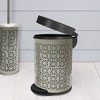 Laser Cut Pewter Step Garbage Trash Can & Toilet Brush Holder with Lid Pewter - Nu Steel - 3 of 4