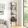 Tangkula 5-Tier Bookshelf w/ Drawer 70" Wall Mount Ladder Bookcase w/ Metal Frame - 4 of 4