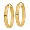 Black Bow Jewelry 4mm x 30mm Polished 14k Yellow Gold Rectangular Tube Oval Hoops - 2 of 4