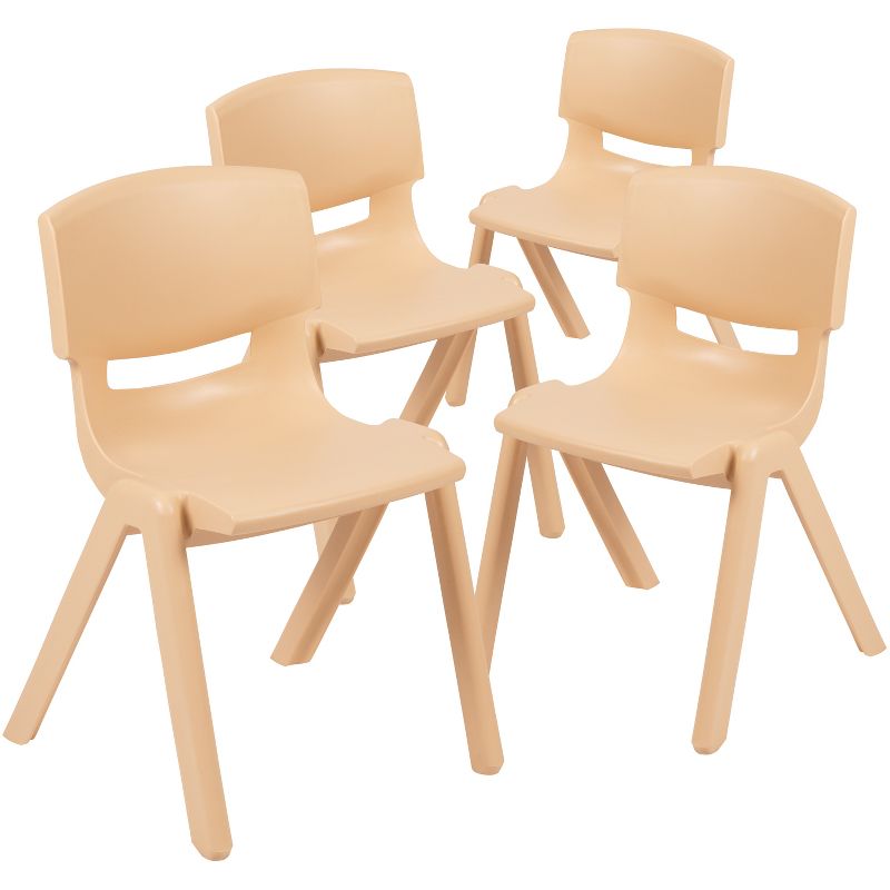 Flash Furniture 4 Pack Natural Plastic Stackable School Chair with 13.25" Seat Height, 1 of 12