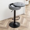 Round Storage Bar Stool Set of 2,Height Adjustable Barstool,360°Counter Height Swivel Stool,Armless Bar Chair with Metal Frame-Maison Boucle - 3 of 4