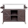 Whisen Outdoor Kitchen Island with Storage Cabinet, Spice Rack, Towel Rack and 4 Wheels - 4 of 4