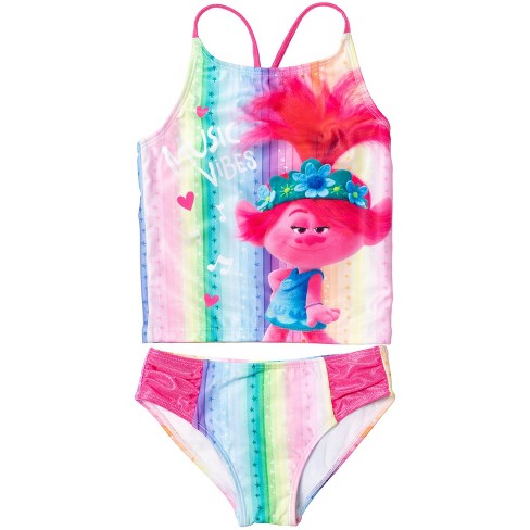 Dreamworks Trolls Poppy Viva Rainbow Toddler Girls Upf 50+ Rash Guard And  Bikini Bottom Swimsuit Set 4t : Target