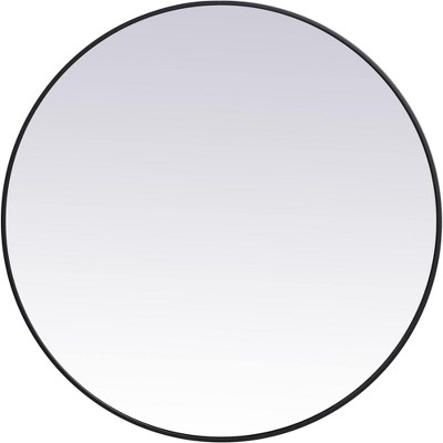 Elegant Lighting Metal frame round mirror 39 inch in Black