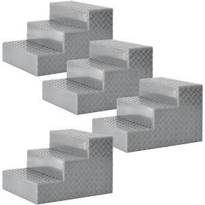 Set of 4 Silver Wrestling Ring Stairs for a WWE Wrestling Action Figure Ring - 1 of 1