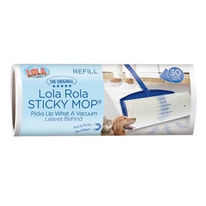 Lola Rola Sticky Mop Refills, Giant Adhesive Roller, Traps Dirt, Dust & Hair, 30 Sheets, Pet Hair Remover, Floor & Carpet Cleaner, 1 Pack - 1 of 4