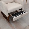 Hrinhom Upholstered Rocking Chair,High back Accent Chair with Retractable Footrest - 3 of 4