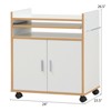 Tangkula Portable Rolling Kitchen Island on Wheels Storage Cart W/ Removable Shelf White - 4 of 4