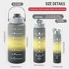 BABYYER 3-Piece Water Bottle Set (64oz, 26oz, 9oz) With Time Markings & Straw Lid - For Gym, Office, Hiking & Travel - 3 of 4