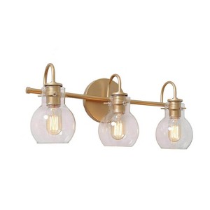 LNC 2-Lights Gold with Clear Glass Shade Modern/Contemporary Vanity  Lights,2 Light/ 3 Light/ 4 Light/ 5 Light - 1 of 4