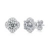 Guili 0.50ctw Elegant Stud Earrings with Lab-Created Moissanite in a Round Halo Floral Cluster Design – Timeless & Sparkling - 2 of 2