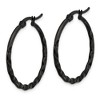 Chisel Stainless Steel Polished Black IP-plated Wavy Hoop Earrings - 2 of 4
