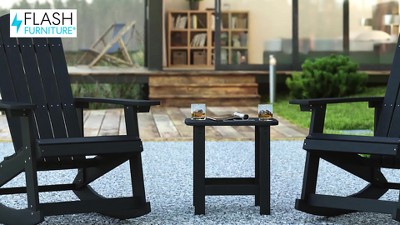 Savannah 3-Piece Black Poly Resin Adirondack Rocking Patio Set