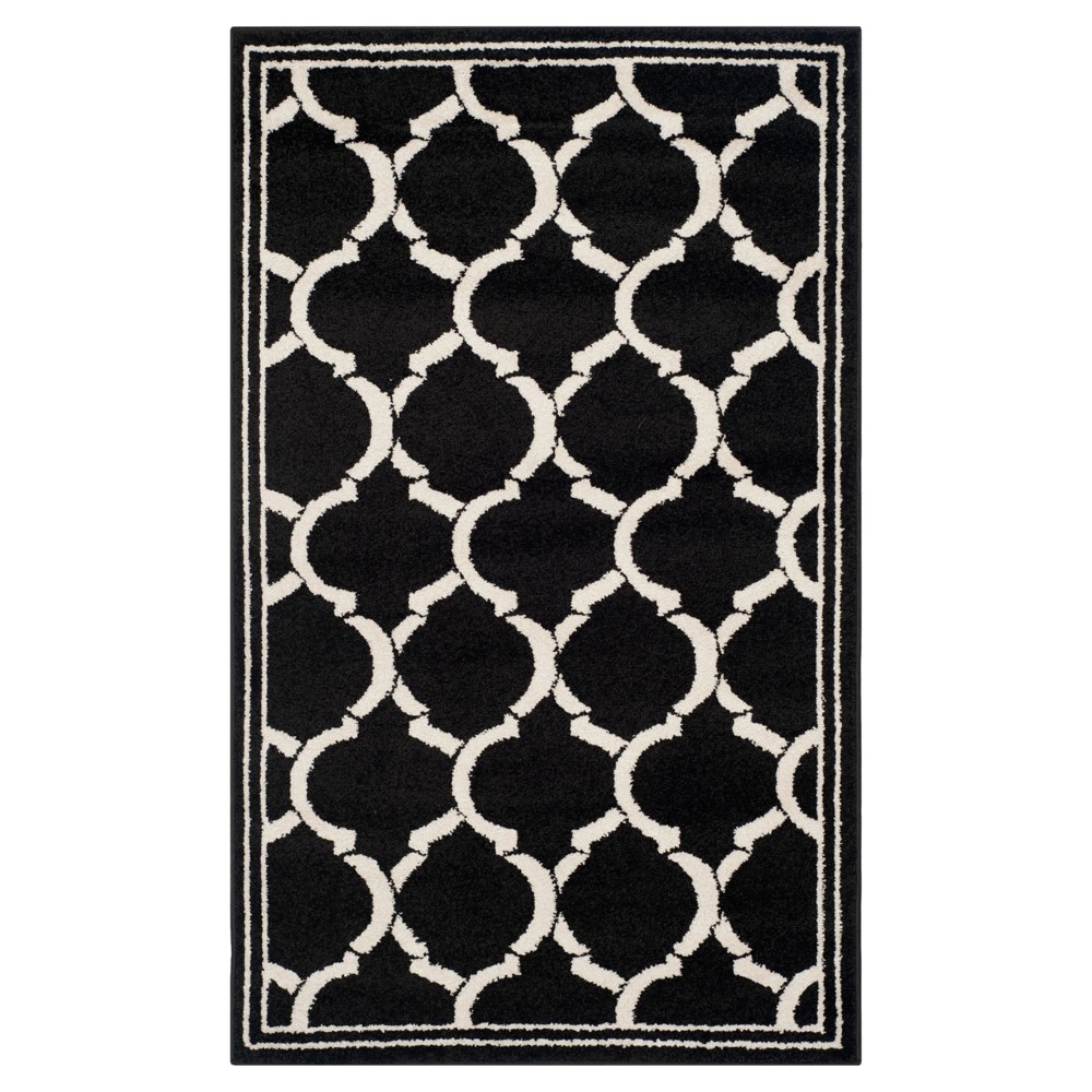 Anthracite/Ivory Geometric Loomed Accent Rug 3'x5' - Safavieh