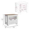 NicBex Kitchen Island Cart with 1 Open Shelves and 2 Door Cabinets,Kitchen Island with Storage,Modern Kitchen Cart,Island Table for Kitchen - 3 of 4
