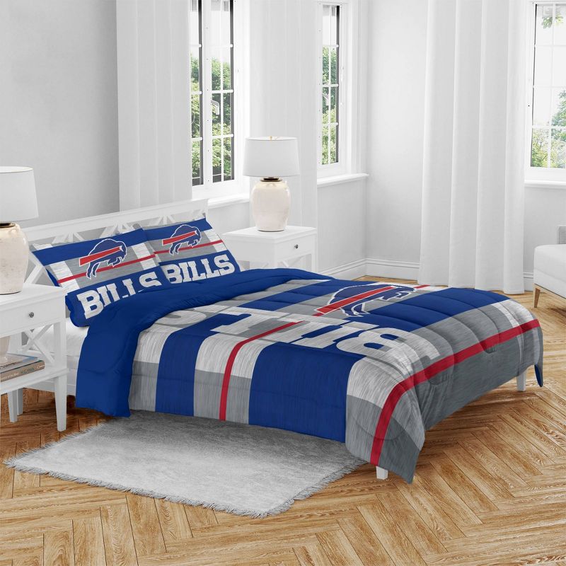 NFL Buffalo Bills Heathered Stripe Queen Bed in a Bag - 3pc, 1 of 4