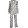 Memoi Women's Leopard Print Cotton Blend Pajama Set - 4 of 4