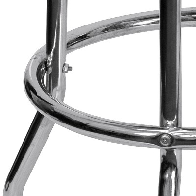 Black and Chrome Swivel Bar Stool with Footrest